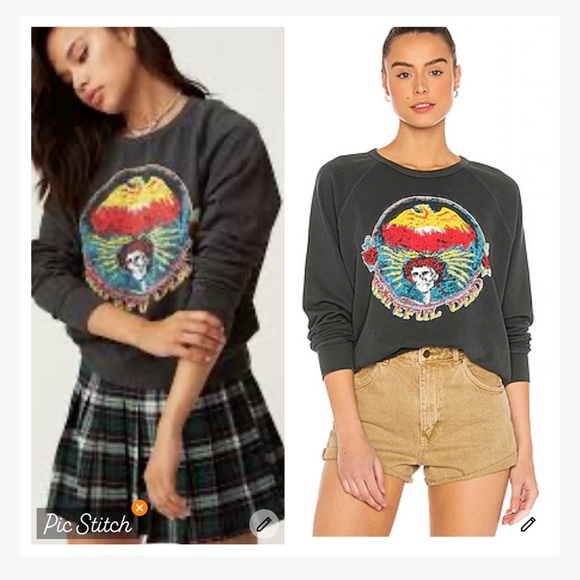 Daydreamer Grateful Dead Firebird Varsity Crew Sweatshirt - Picture 1 of 8